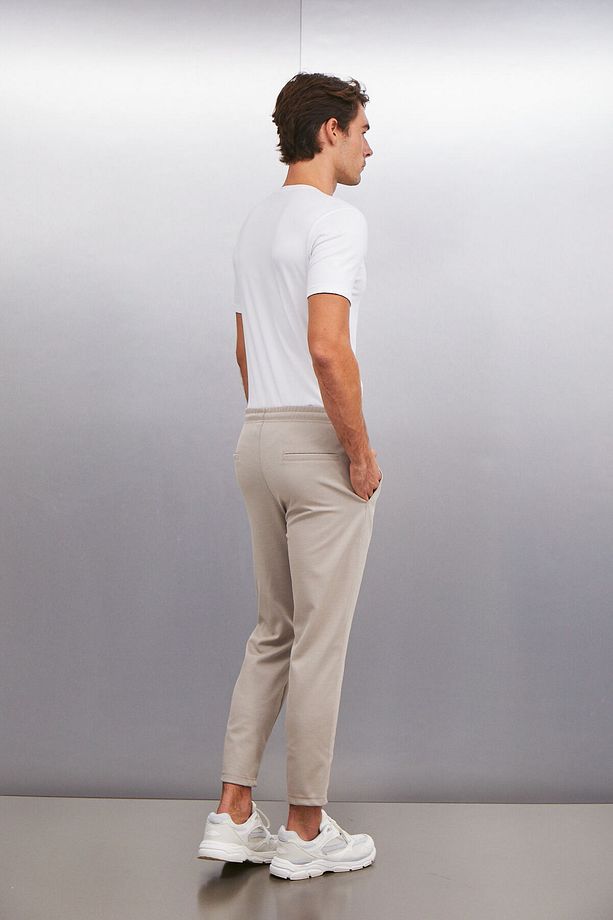 JESHUA Erkek Örme Kumaş Regular Fit Vizon Pantolon - 2