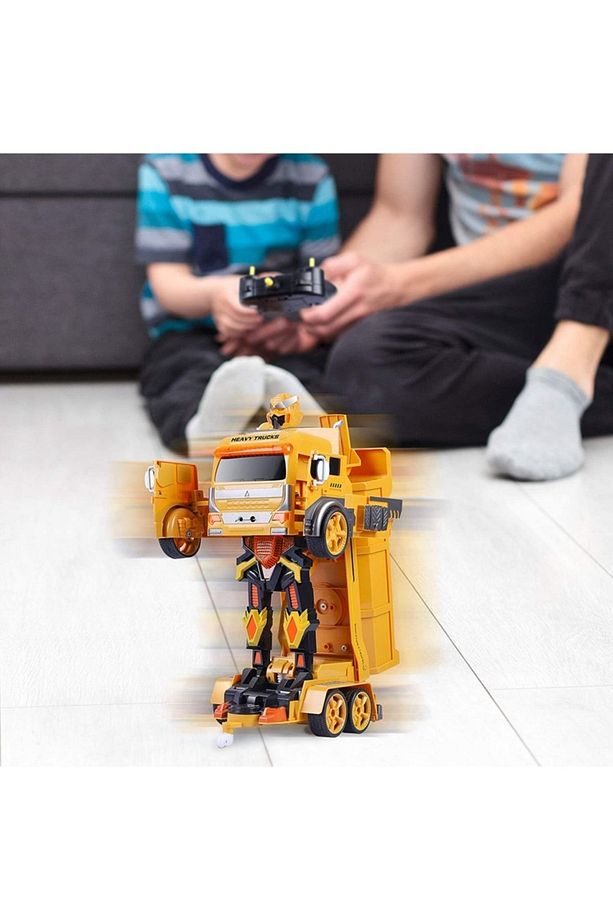 Çocuk R/c Uzaktan Kumandalı Sensörlü Şarjlı Robota Dönüşen Inşaat Kamyonu - 5