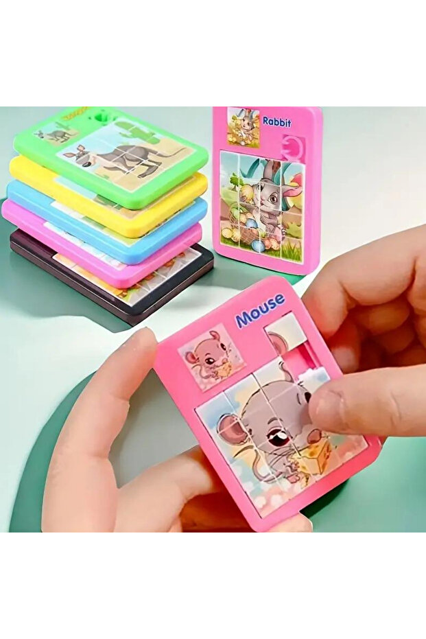 3 Adet Farklı Figürlü Mini Puzzle Yapboz Bulmaca - 2