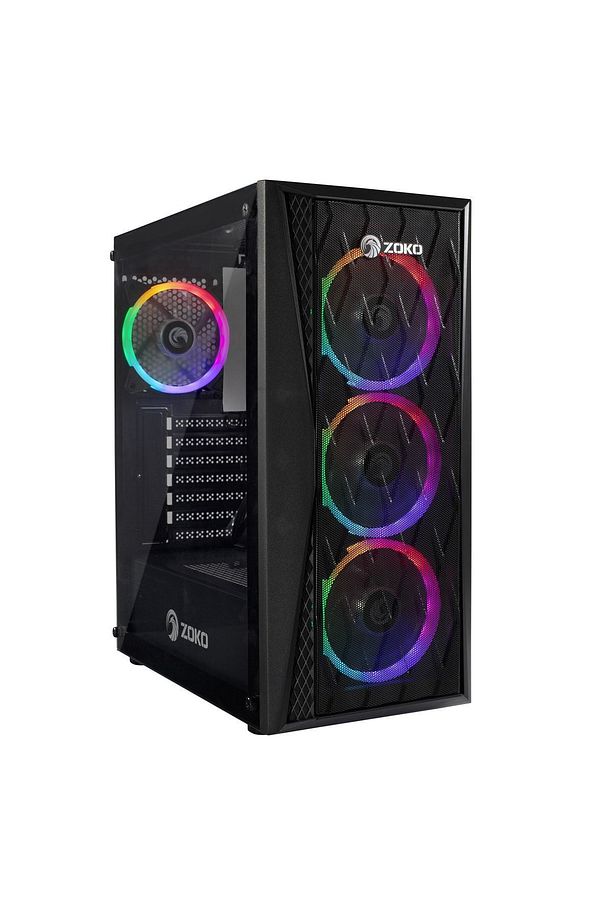 Melody 4x12 Cm Auto Rainbow Fanlı Temperli Cam Mesh Panel Atx Gaming Bilgisayar Kasası - 1