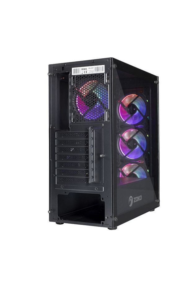 Melody 4x12 Cm Auto Rainbow Fanlı Temperli Cam Mesh Panel Atx Gaming Bilgisayar Kasası - 4