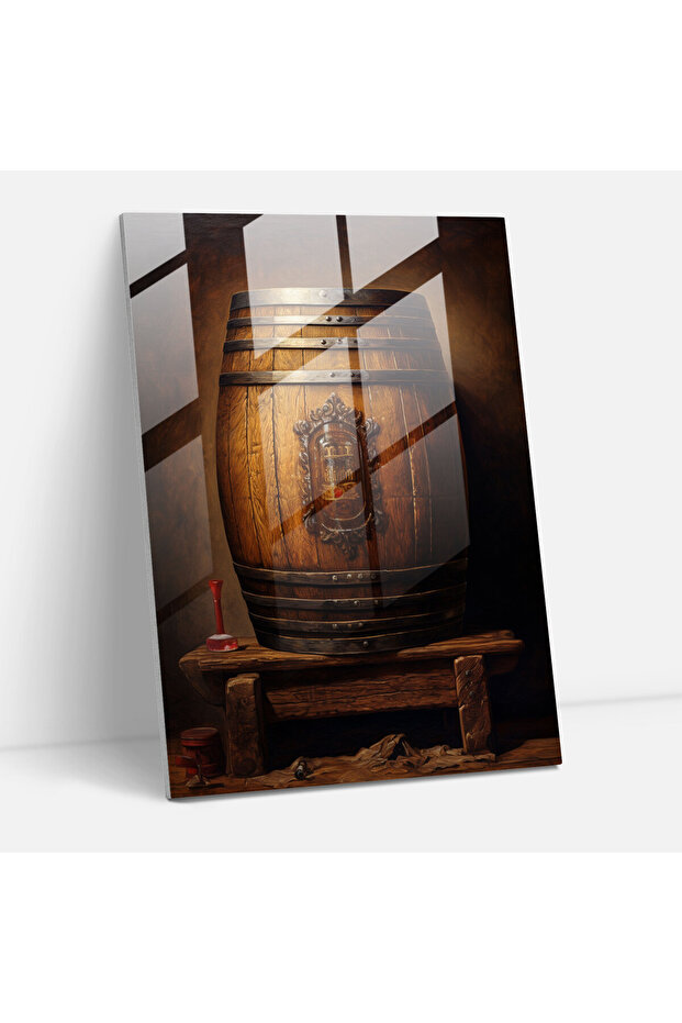 Glass Wall Art Beer Barrel - Beer, Glass Print, Wall Decoration, Beer