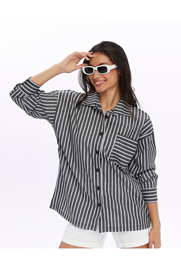 Supply Women's Linen Striped Shirt