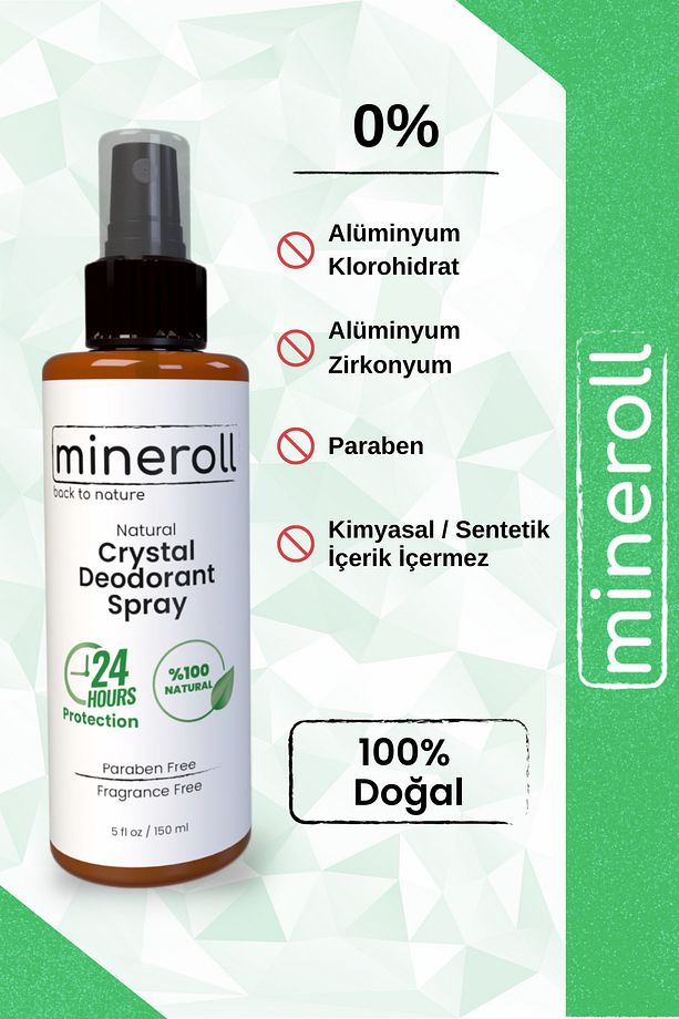 Doğal Kristal Deodorant Sprey, Kristal Vücut Spreyi 150 ml - 2