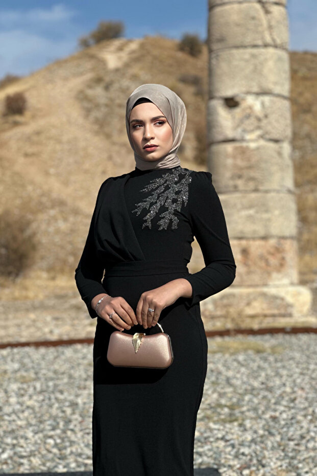 Orkide Abiye - Siyah - 5