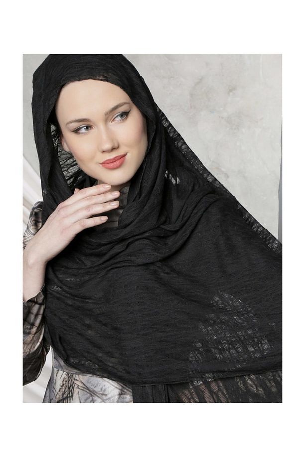 Örümcek Triko Şal Siyah - 2