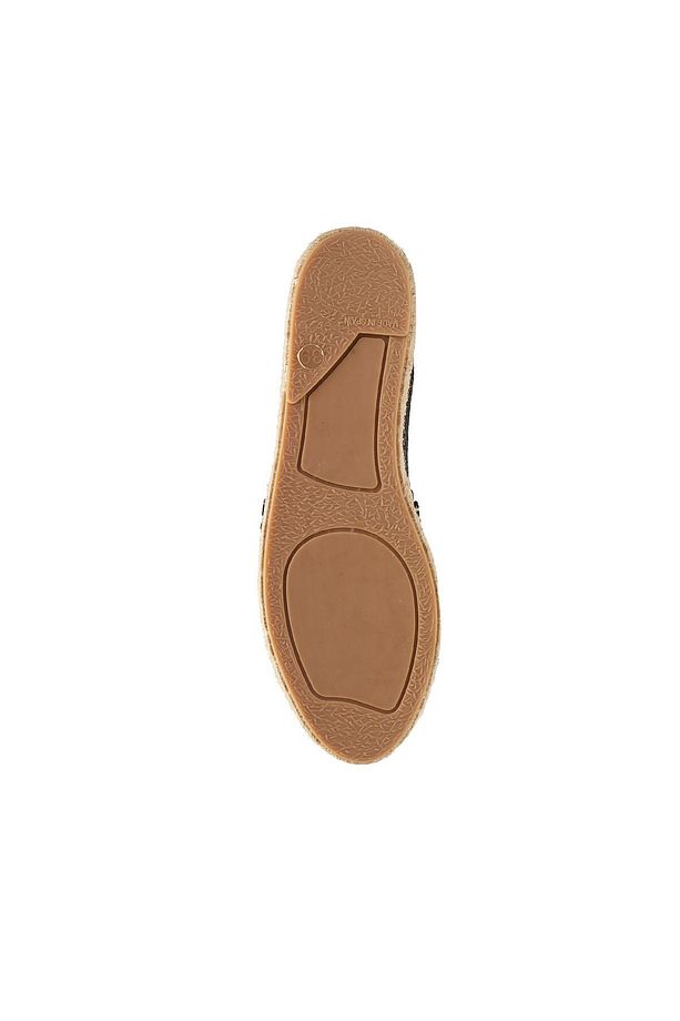 Siyah Renk, Yuvarlak Burun, Kauçuk Tabanlı Espadril - 5