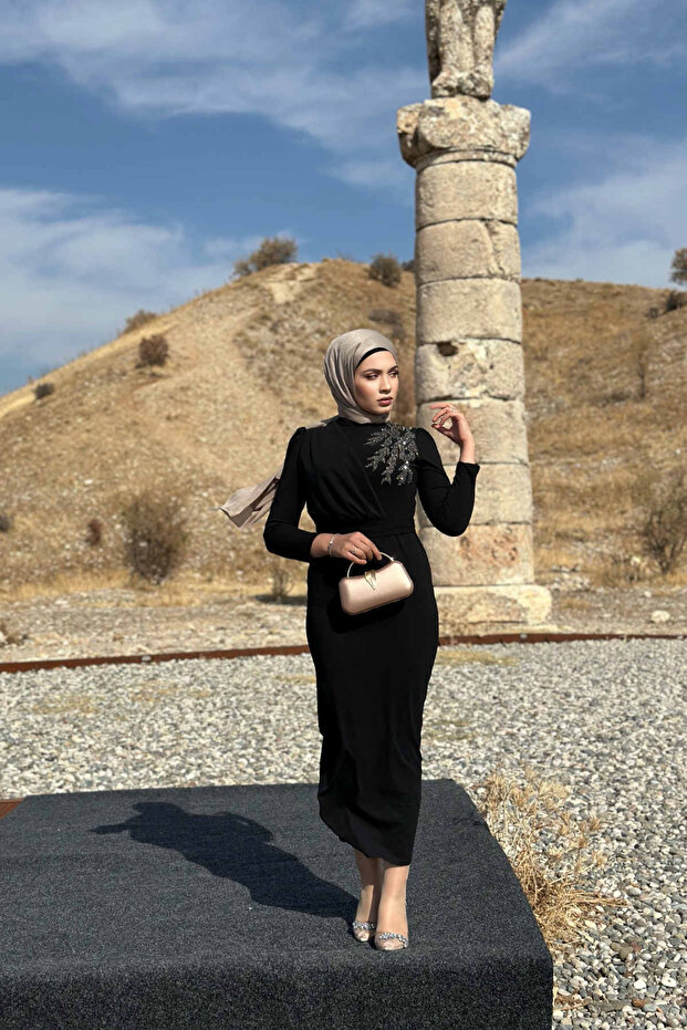 Orkide Abiye - Siyah - 4