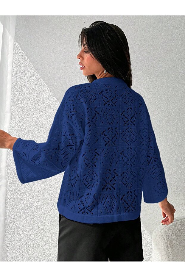 Kadın Düğmeli Hırka Triko - 3