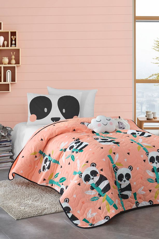 Kapitone Yatak Örtüsü Seti Tek Kişilik Panida Pembe - 1
