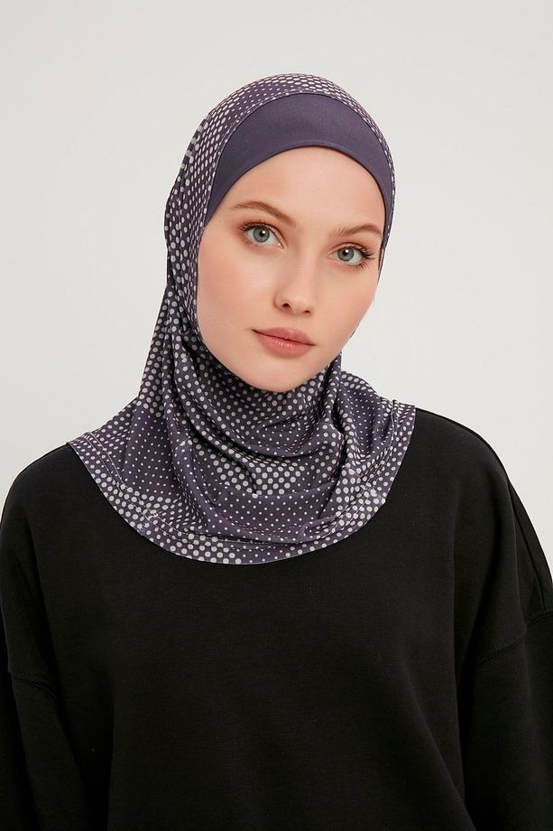 Kaymaz Bandana Büyük Boy Desenli Mor Bone - %100 Pamuk, Şal Ve Eşarp Altı Için Konforlu Ve Pratik - 1