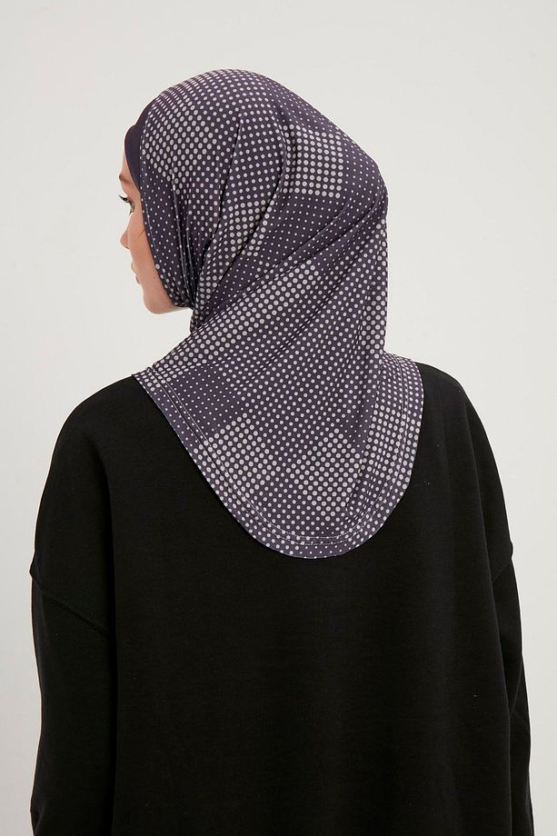 Kaymaz Bandana Büyük Boy Desenli Mor Bone - %100 Pamuk, Şal Ve Eşarp Altı Için Konforlu Ve Pratik - 3