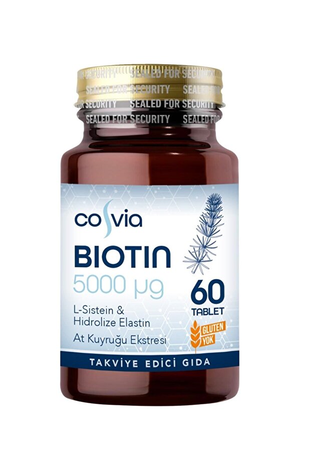 Biotin 5000 Mcg. L-sistein, Hidrolize Elastin, At Kuyruğu Ekstresi 60 Tablet - 3