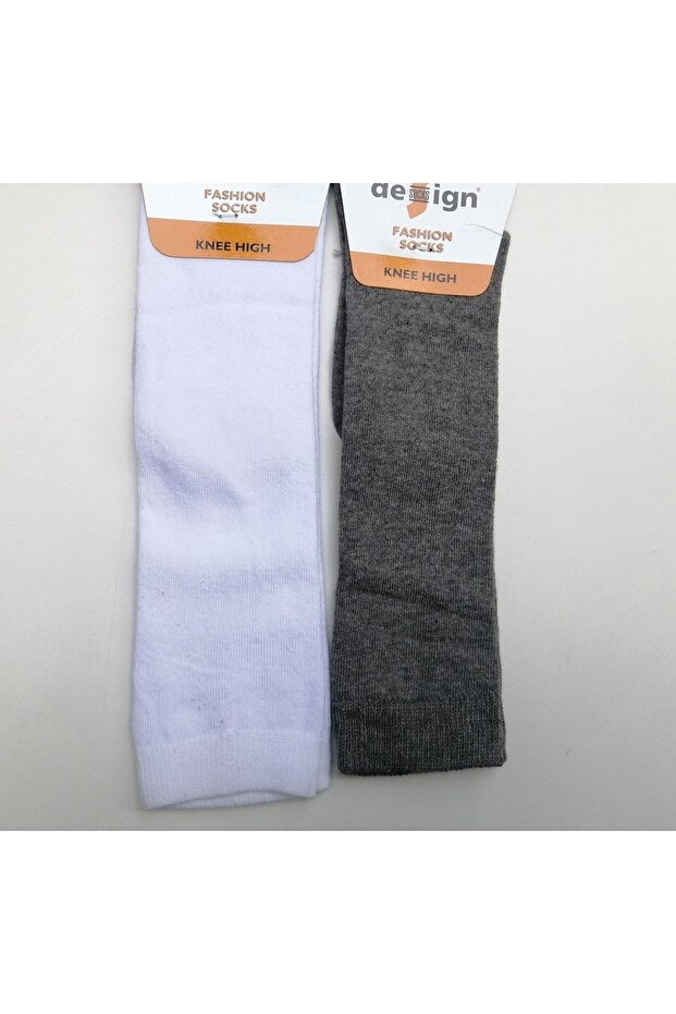 2-Pack Design Plain Knee-high Children's Socks
