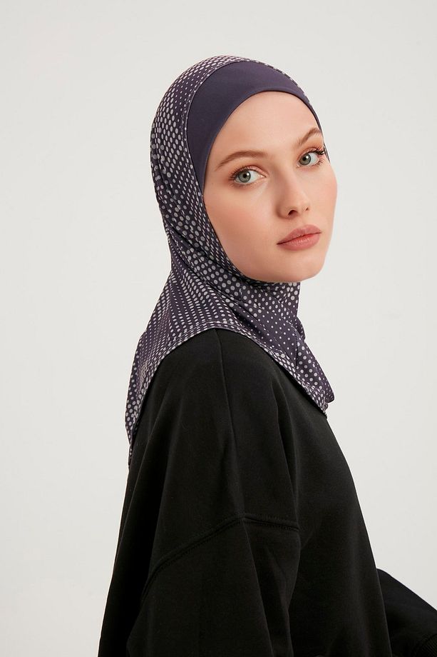 Kaymaz Bandana Büyük Boy Desenli Mor Bone - %100 Pamuk, Şal Ve Eşarp Altı Için Konforlu Ve Pratik - 2