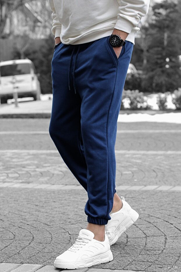 Men's Navy Basic Men's Sweatpants - 1