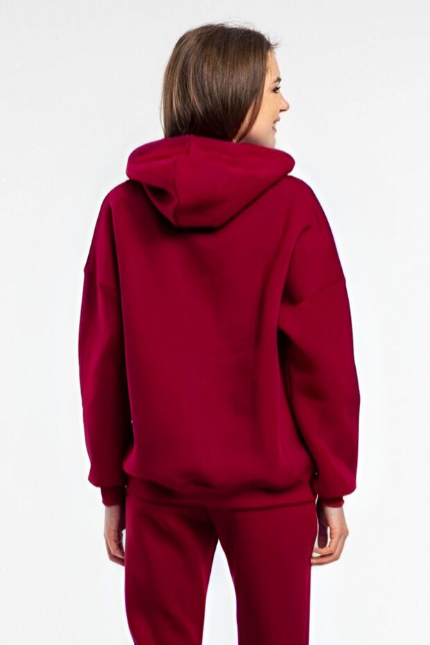 سويت شيرت بغطاء للرأس أساسي كبير الحجم من BAYBAYAN - 4