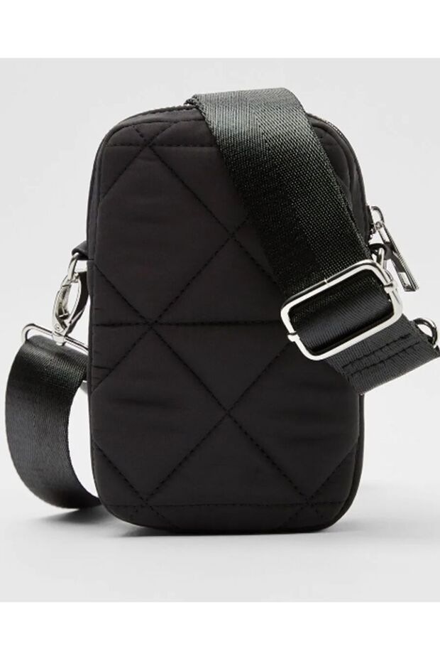 Kapitone Telefon Çantası, Askılı Cüzdan - 1