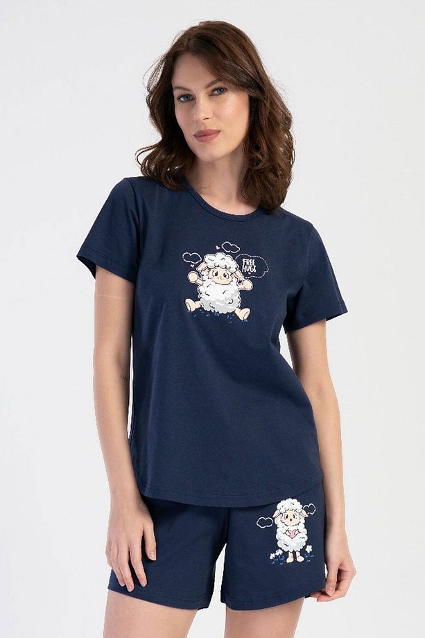 Pamuklu Kadın Kısa Kol Şortlu Pijama Takım
, 402002 - 4