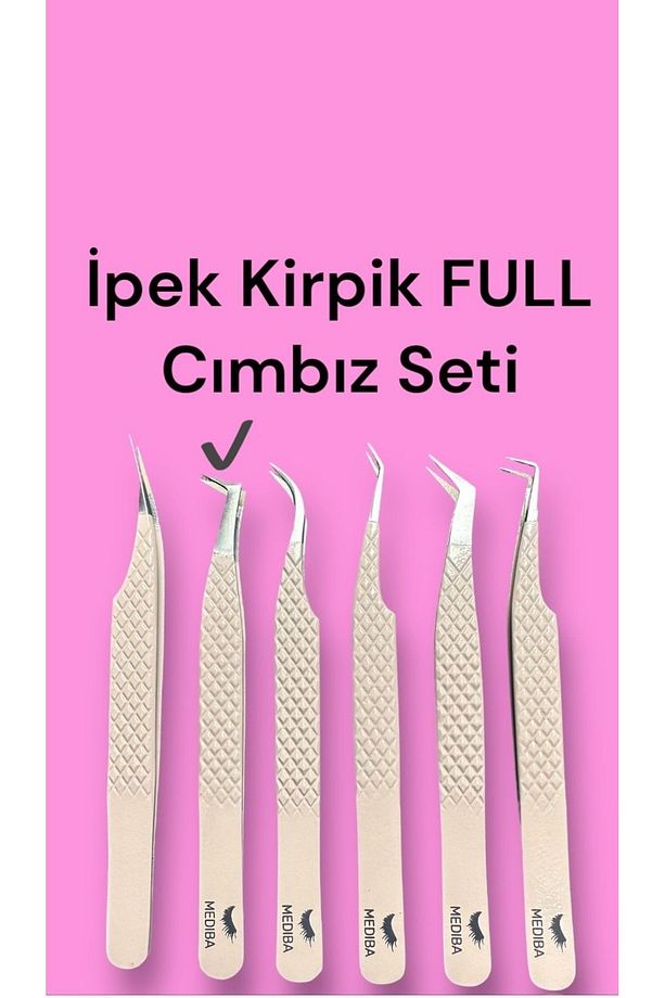 Ipek Kirpik Volüm Cımbızı Kirpik Cımbızı Elmas Uç Pudrapembeayırmacımbızıkargaburun - 2