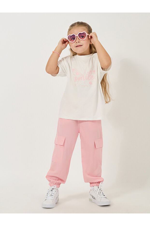 Butterfly Print Oversized T-Shirt & Cargo Pants Set