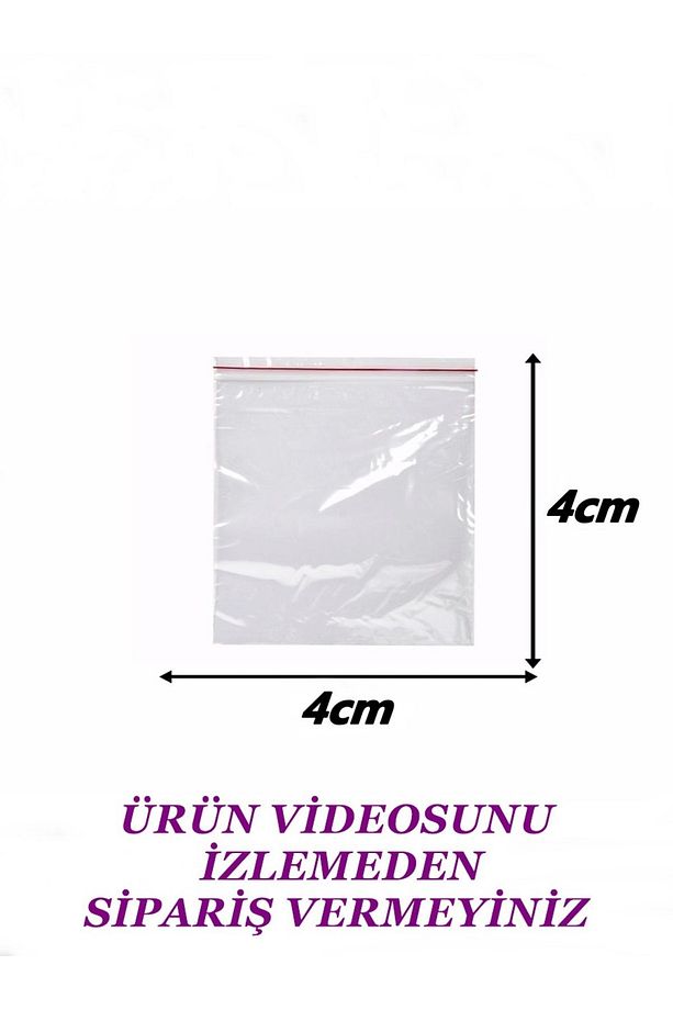 1000 Adet 4x4 cm Mini Kilitli Poşet / Kilitli Torba / Şeffaf Kilitli Poşet / Küçük Boy Poşet - 3