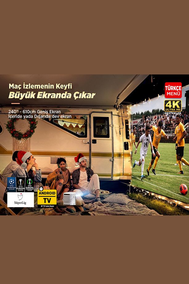 H300a Android Tv 4k Destekli Projeksiyon Cihazı Auto Focus Auto Keystone 6gwi-fi 5.2bluetooth - 6