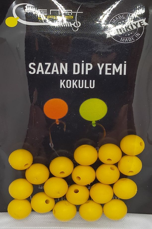 Delikli Kokulu Sarı Top Sazan Dip Yemi 9 Mm (20 Adet) - 1