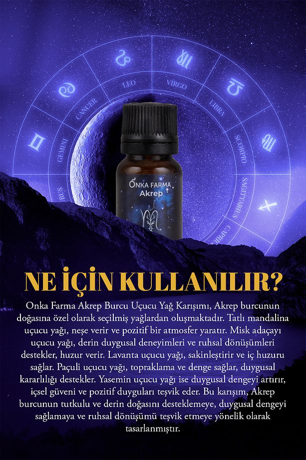 Onka Farma Akrep Burcu Uçucu Yağ Karışımı 10 ml - Burç Serisi Aromaterapi - 5