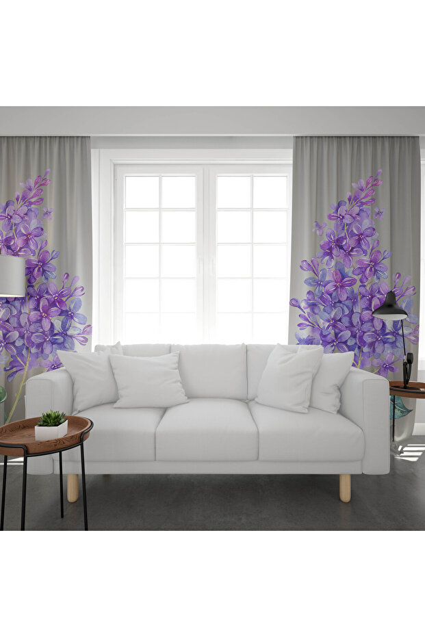 Purple Salkim Redbud Background Curtain 2 Wings