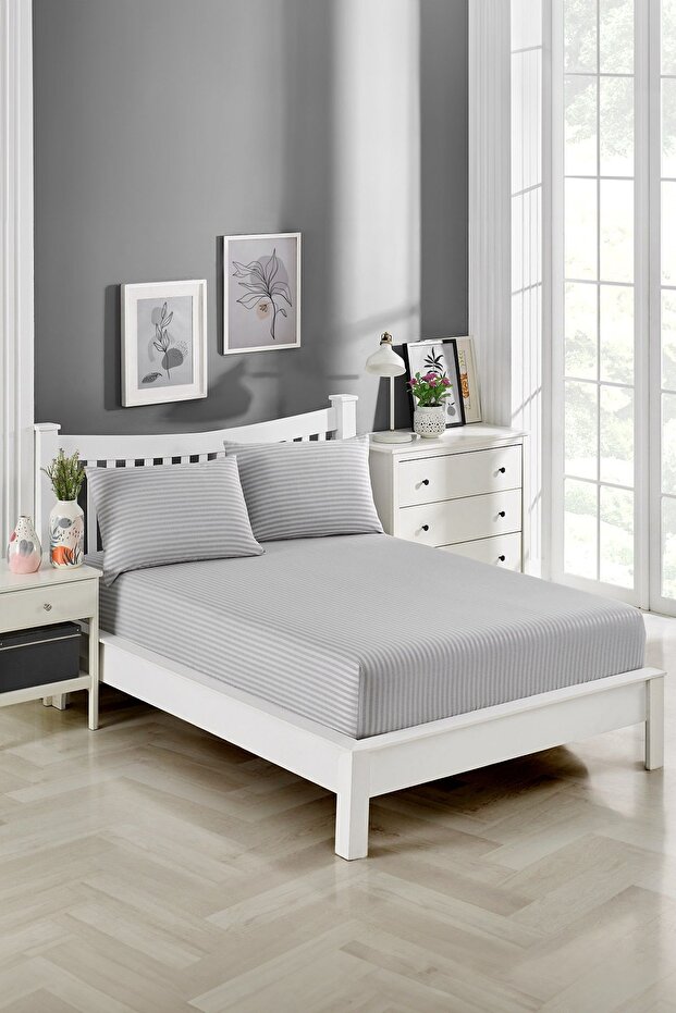 طقم شراشف ستان مثبت (3 مقاسات مختلفة) - 2