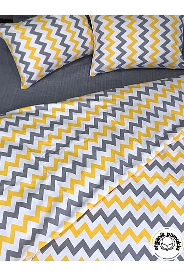 Zigzag Desen Lüks Pamuklu Tek Kişilik Nevresim Seti - 2