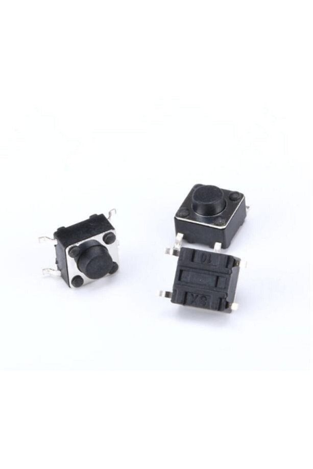 10 Adet 4 Pinli Push Buton - Siyah (6x6x5 Mm) Smd Push Buton - Tact Switch - 1