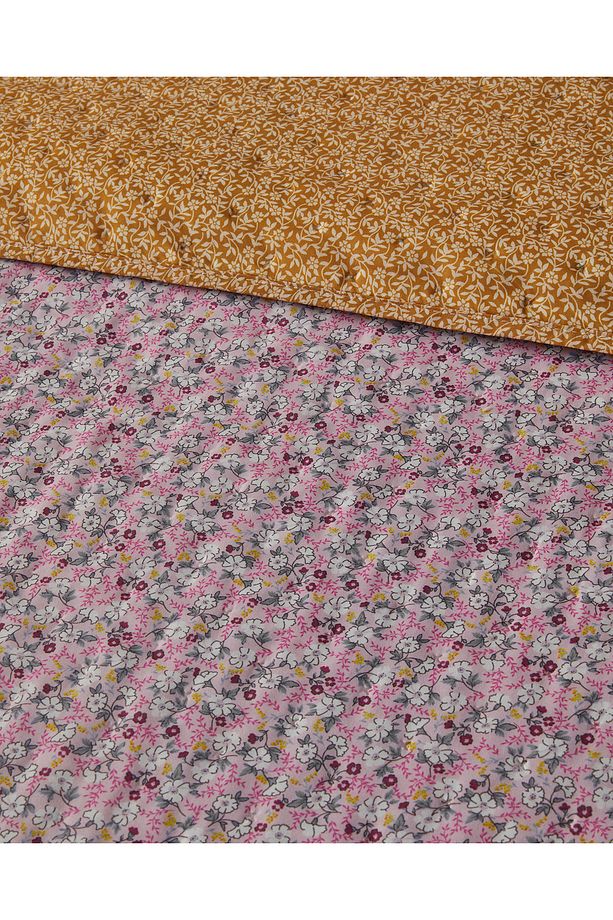 Chamomile Cluster Çift Kişilik Çok Amaçlı Örtü Pembe - 3