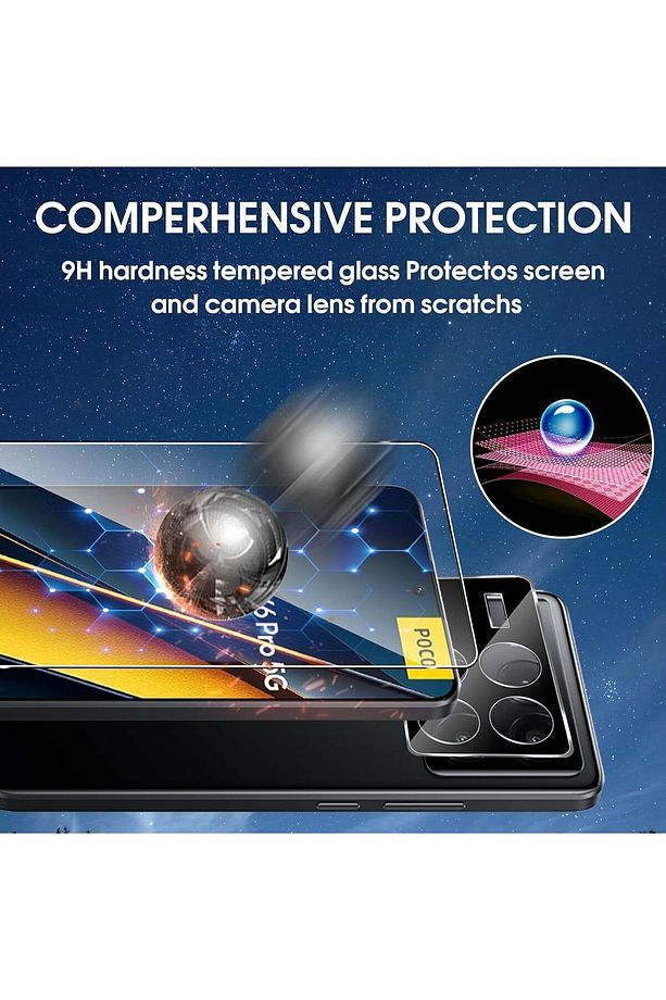 Xiaomi Poco X6 Pro Kamera Lens Koruma Camı Ve Temperli Ekran Camı Seti (BİRER ADET) - 5