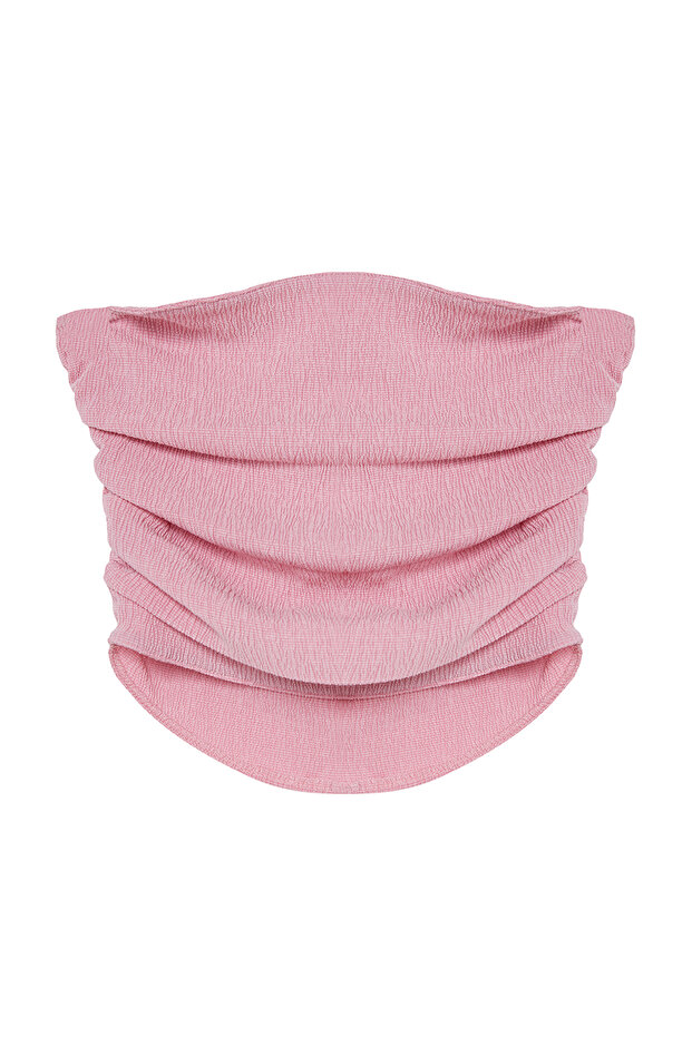 Pembe Straplez Büzgülü Esnek Örme Bluz TWOSS24BZ00216 - 6