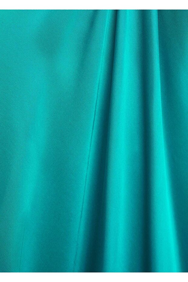 Straplez saten elbise - 7