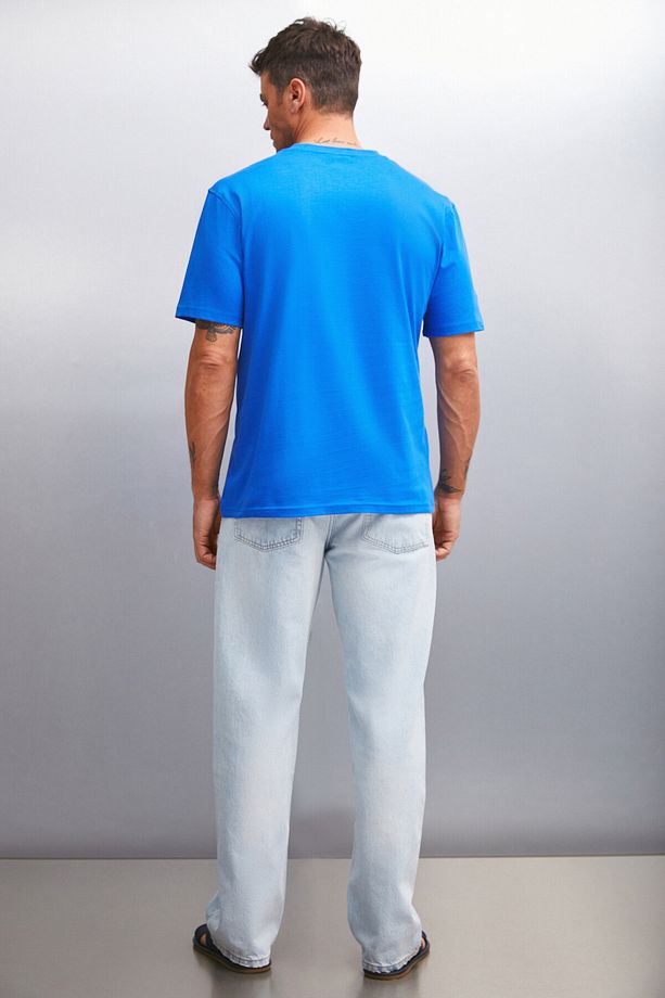 Cultıvated Erkek 3'lü Kalın Dokulu Regular %100 Organik Pamuk Syh/byz/saks T-shirt - 6