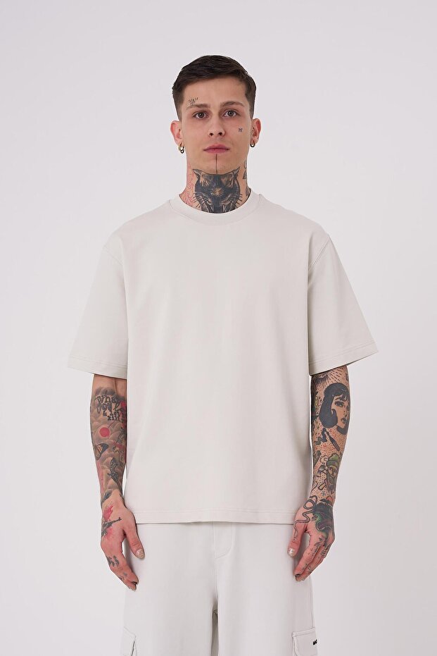 Ανδρικό μπλουζάκι No Name Basic Relaxed Grey - 1