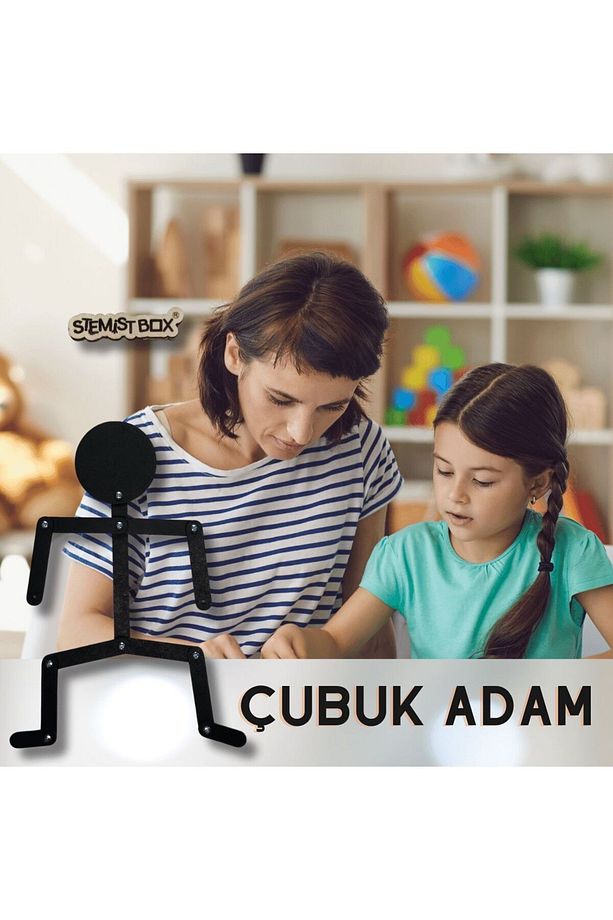 Ahşap Eğitici Oyuncak Çubuk Adam Ahşap Oyuncak Ahşap Yapboz Aktivite Eğitici Oyuncak Çöp Adam - 1