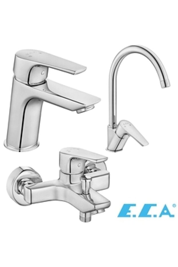 Niobe Sink + Bathroom Faucet and Swan Pipe Sink Faucet Set