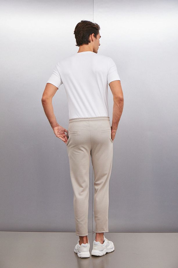 JESHUA Erkek Örme Kumaş Regular Fit Vizon Pantolon - 3