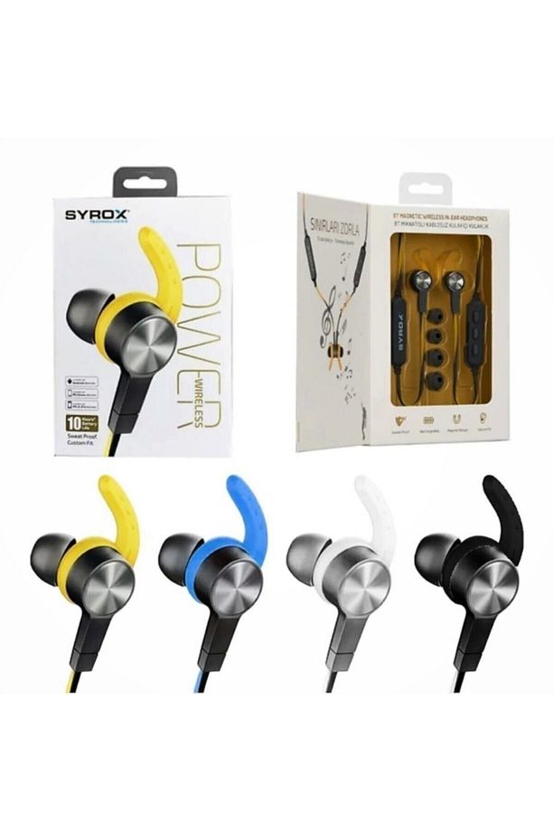S32 Bluetooth Kulaklık Kulakiçi Mıknatıslı Spor Mikrofonlu Sarı - 2