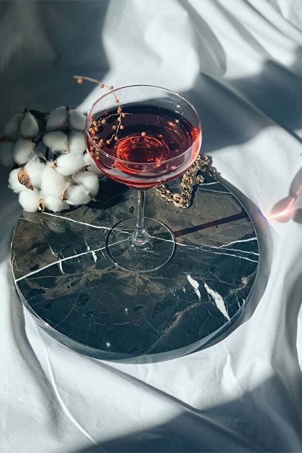 Doğal Mermer Bruna Perla Servis Tabağı - 1