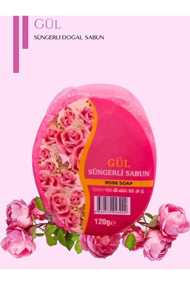 Natural Sponge Soap with Rose Essence, Natural Sponge Soap