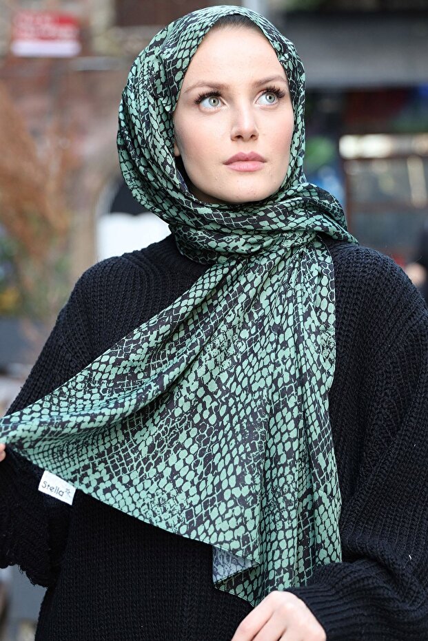 Snake Pattern Cotton Shawl - 4