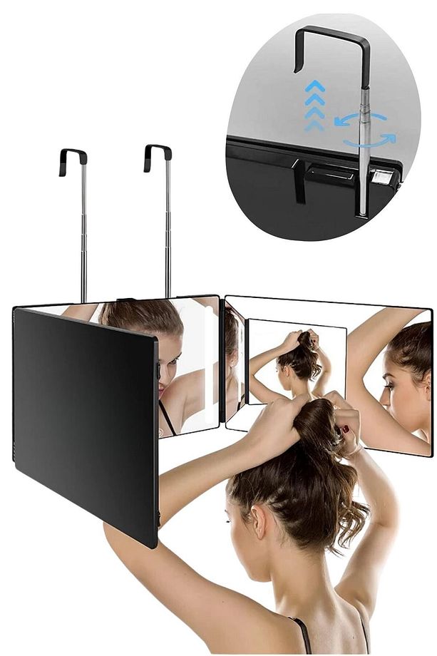 ® Asılabilen Yüksekliği Ayarlanabilen 3 Farklı Açıda Açısal Traş Makyaj Aynası - 4