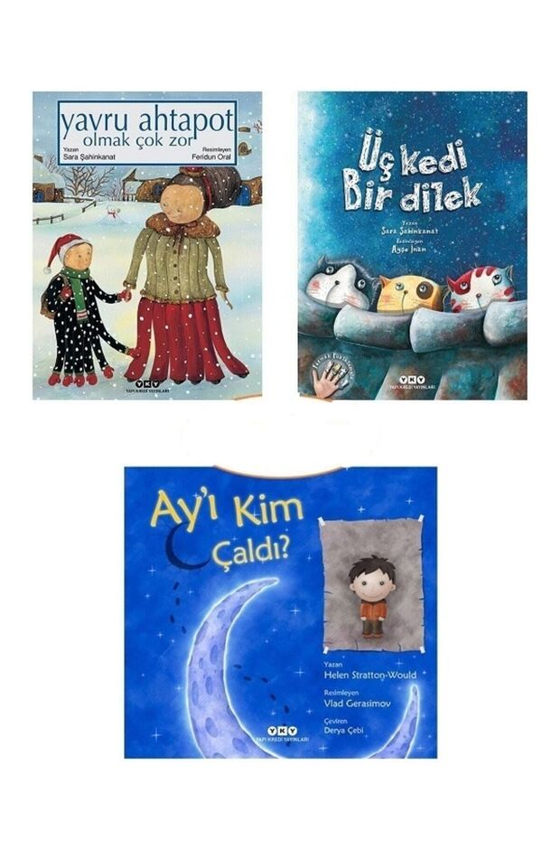 Yavru Ahtapot Olmak Çok Zor + Üç Kedi Bir Dilek + Ay'ı Kim Çaldı 3'lü Set - 1