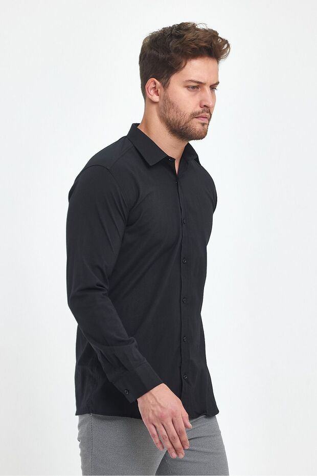 Men's Black Slim Fit Classic Cotton Shirt