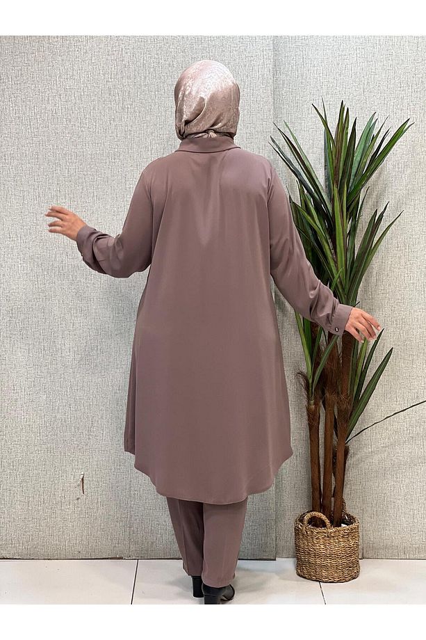Önü Serpme Taşlı Tunik - 7